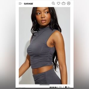 Garage Ruched Build up Neck Top